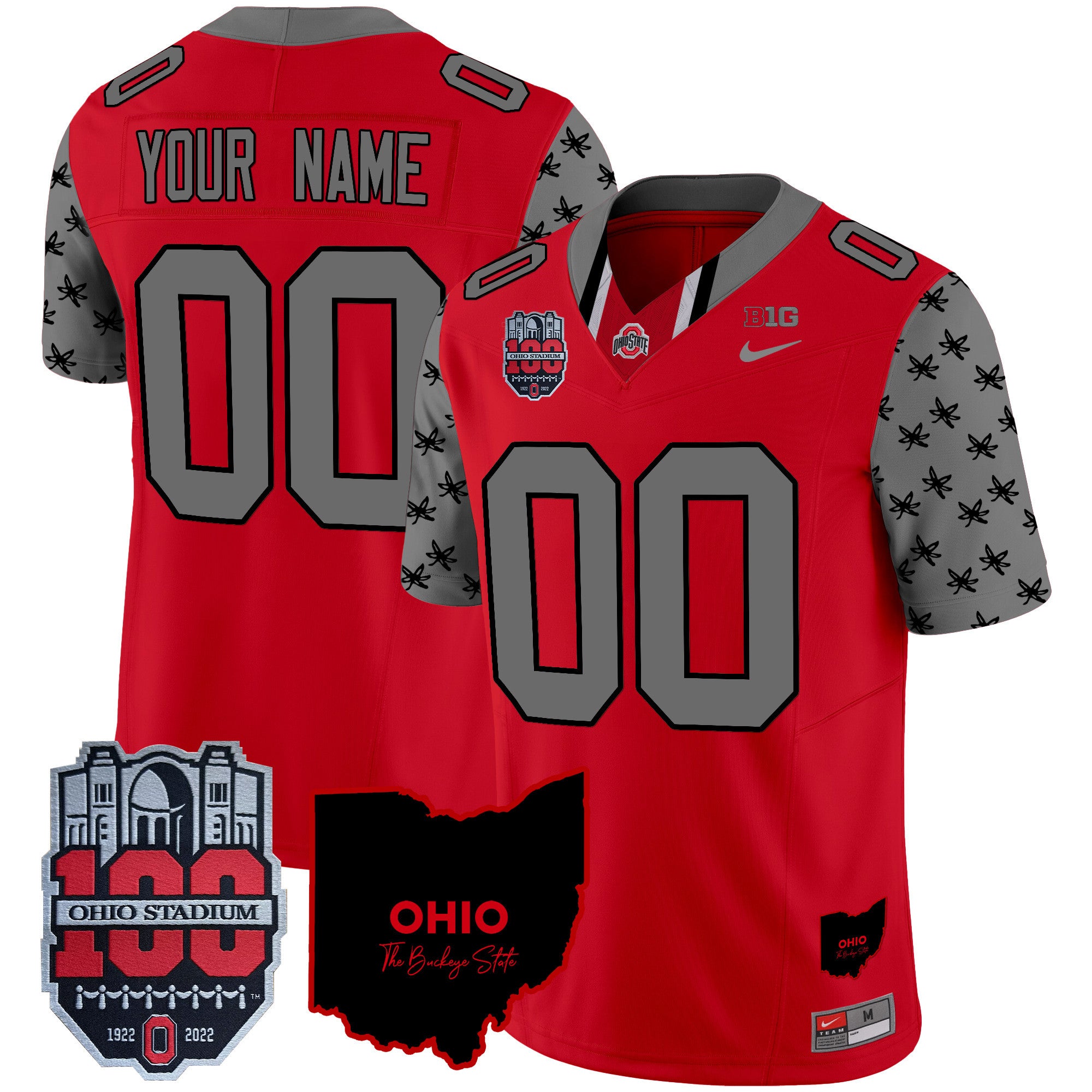 Custom Name/Gender Ohio State Buckeyes 100th Anniversary Patch Vapor Limited Jersey - All Stitched