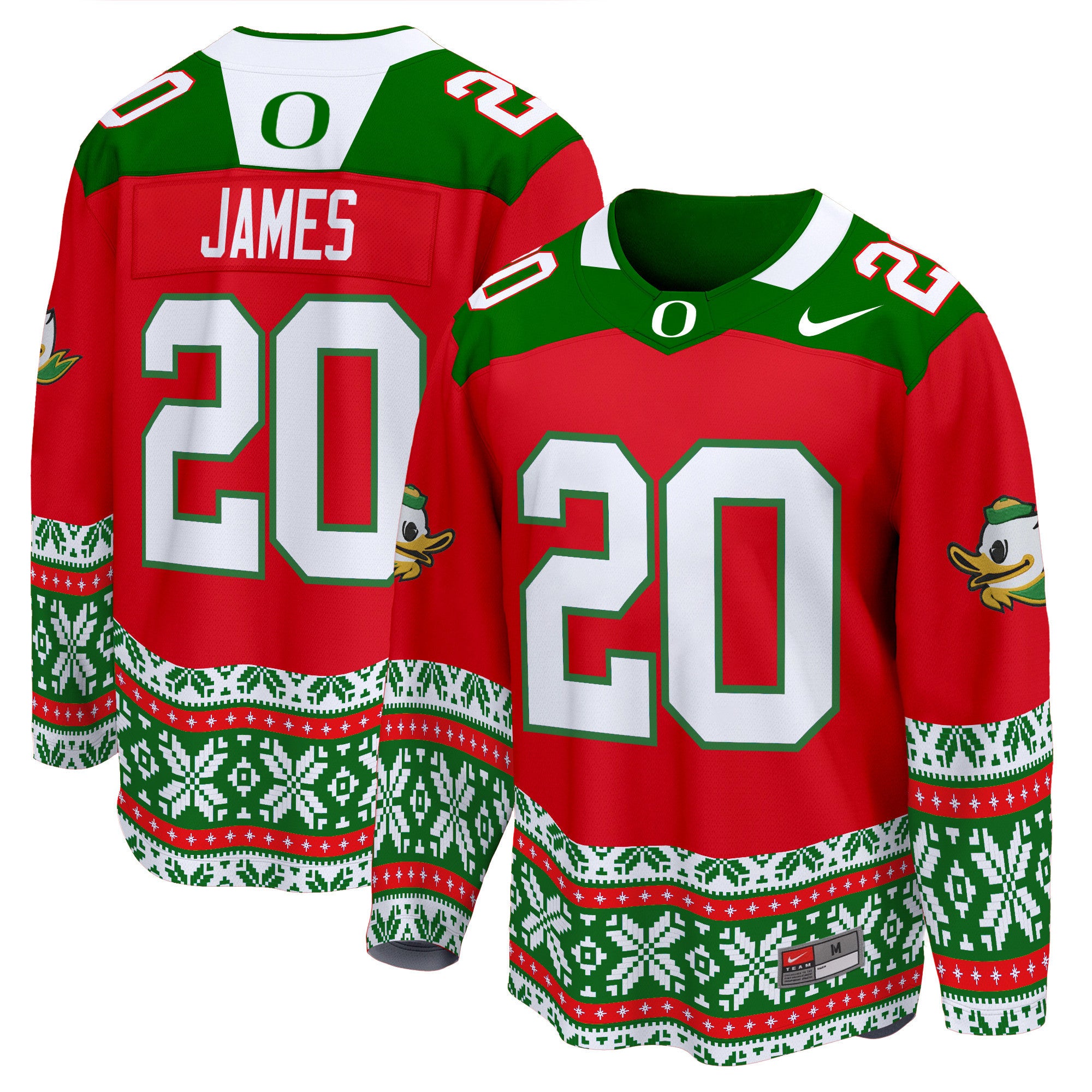 Men's Oregon Ducks 2024 Christmas Premier Breakaway Jersey - All Printed