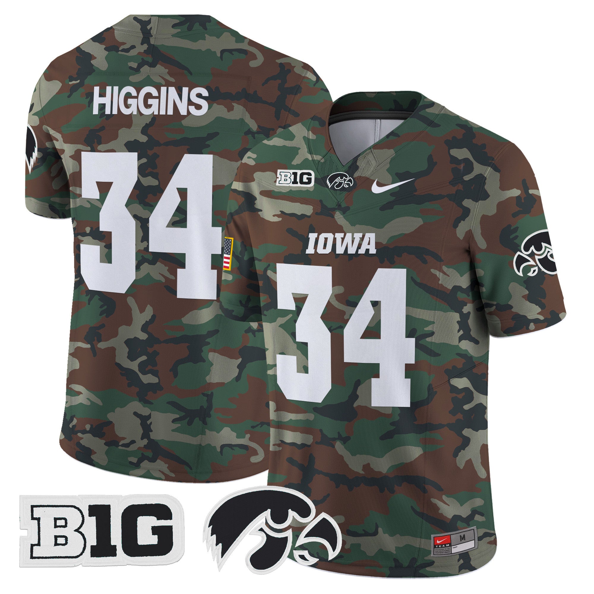 Iowa Hawkeyes 2024 Military Vapor Limited Jersey - All Stitched