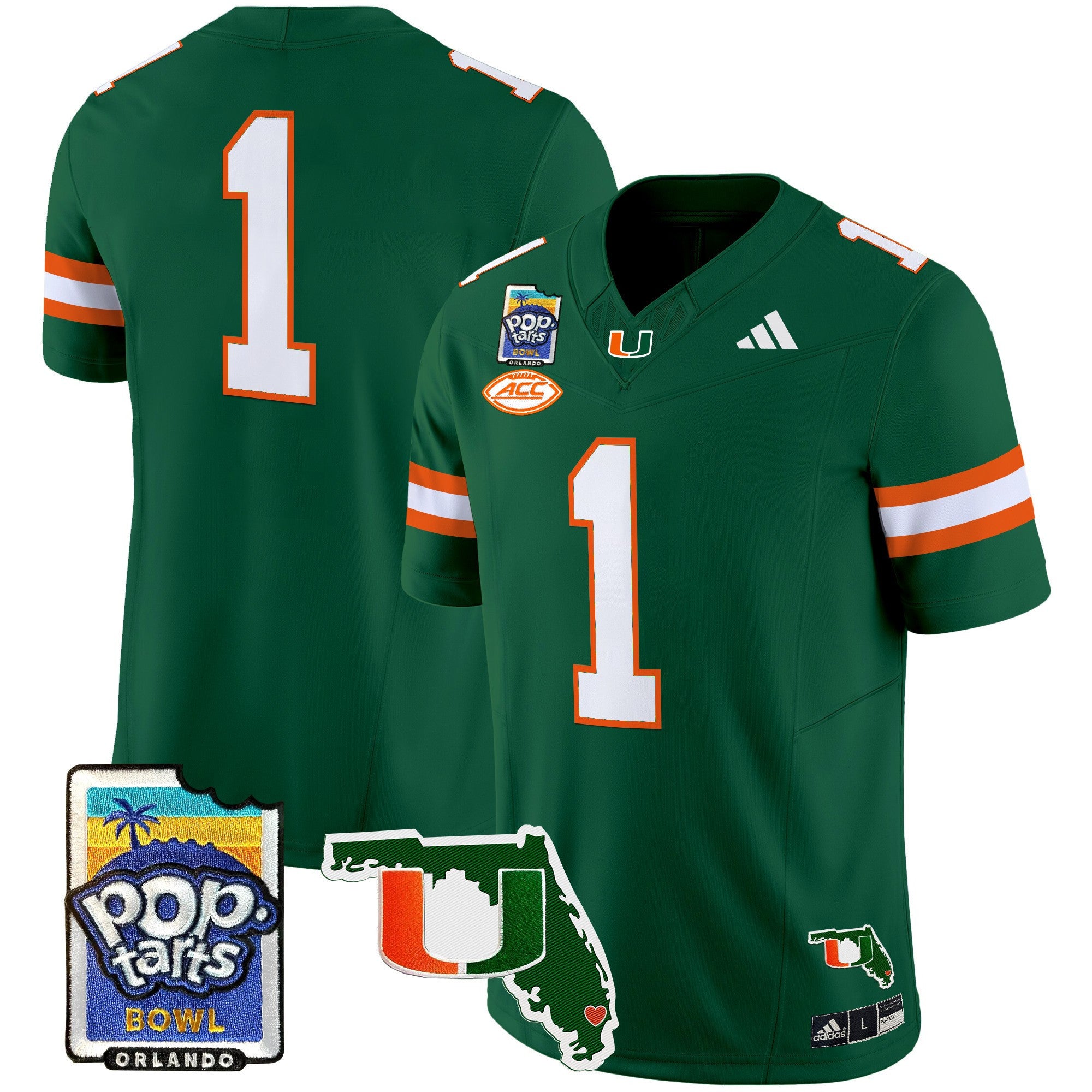 Men's Miami Hurricanes 2025 PopTarts Bowl Patch Vapor Limited Jersey - All Stitched