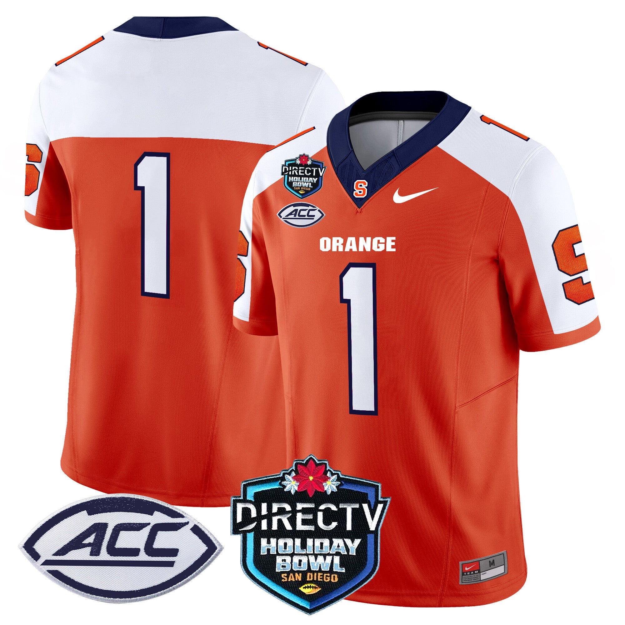 Men's Syracuse Orange 2025 Holiday Bowl Patch Vapor Limited Jersey - All Stitched