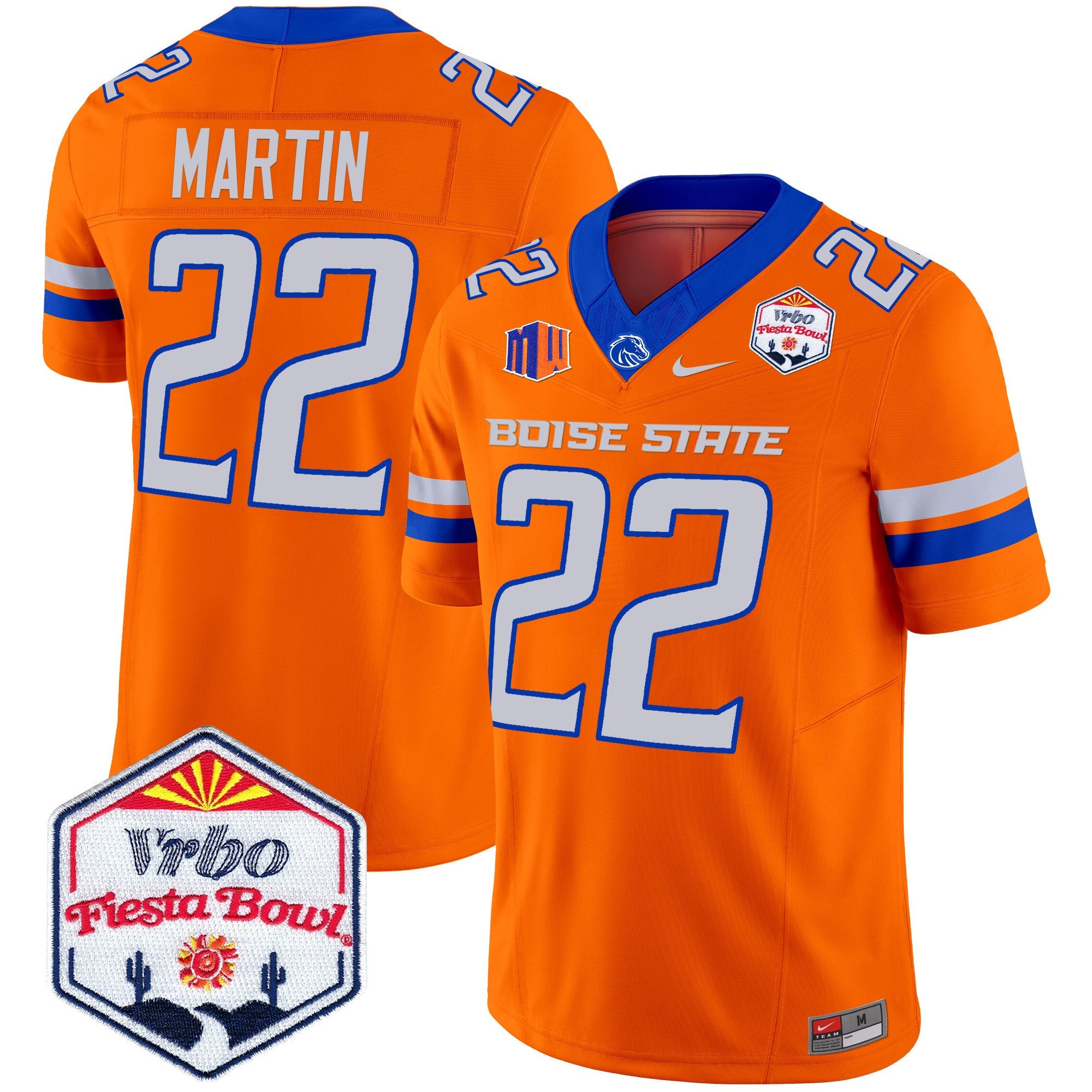 Men's Boise State Broncos 2025 The Fiesta Bowl Patch Vapor Limited Jersey - All Stitched